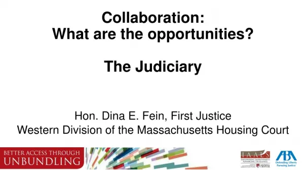 Collaboration: What are the opportunities? The Judiciary