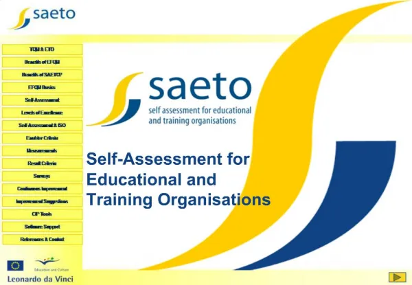 Self-Assessment for Educational and Training Organisations