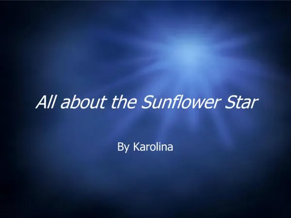 All about the Sunflower Star