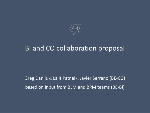 BI and CO collaboration proposal