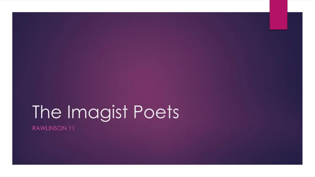 the imagist poets