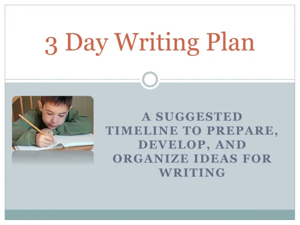 3 Day Writing Plan