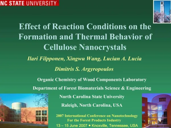 Effect of Reaction Conditions on the Formation and Thermal Behavior of Cellulose Nanocrystals