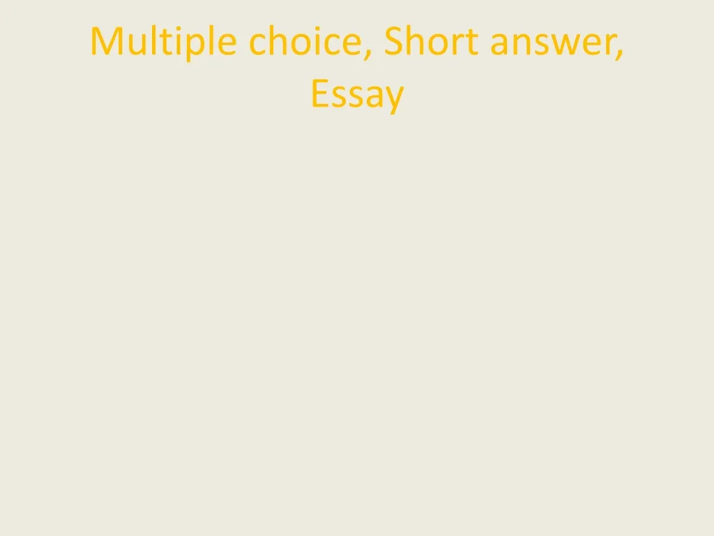 multiple choice short answer essay