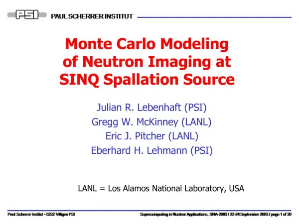 Monte Carlo Modeling of Neutron Imaging at SINQ Spallation Source