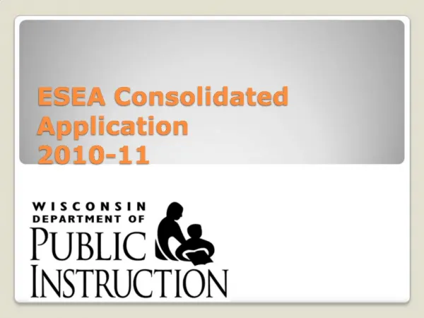 ESEA Consolidated Application 2010-11