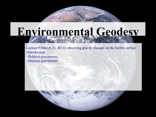 Environmental Geodesy