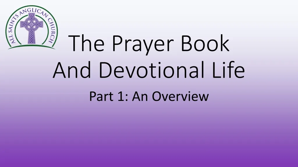 the prayer book and devotional life