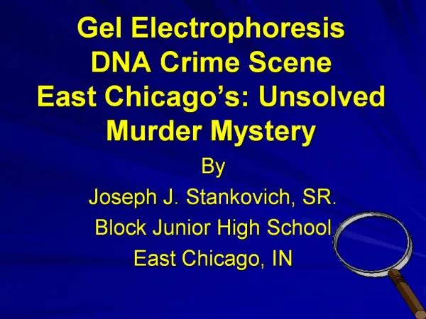 Gel Electrophoresis DNA Crime Scene East Chicago s: Unsolved Murder Mystery