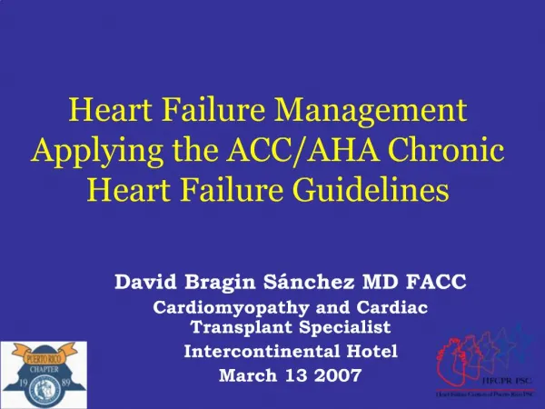 Heart Failure Management Applying the ACC
