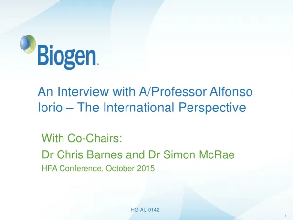 An Interview with A/Professor Alfonso Iorio – The International Perspective