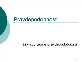 Pravdepodobnost - slide 1