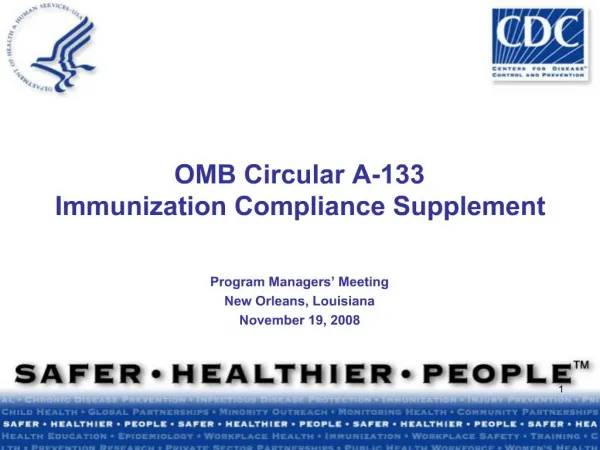 OMB Circular A-133 Immunization Compliance Supplement