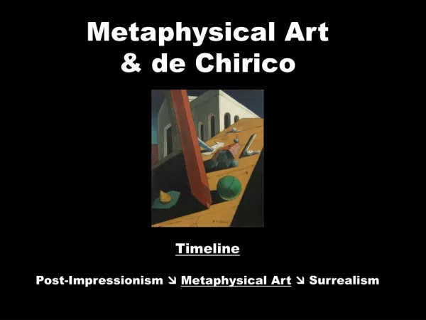Metaphysical Art &amp; de Chirico