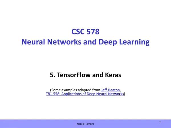 CSC 578 Neural Networks and Deep Learning