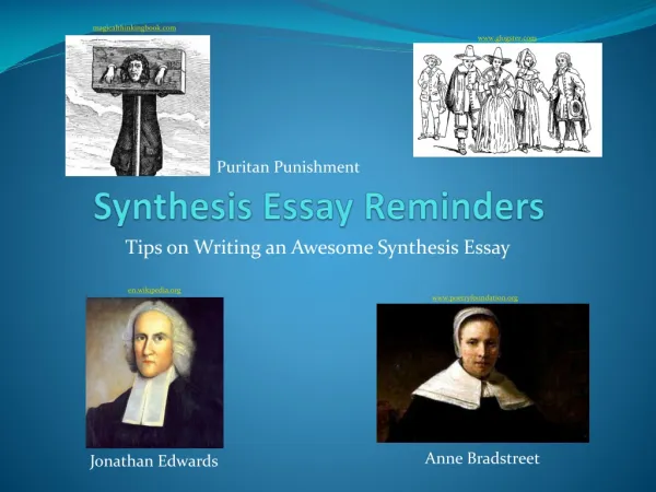 Synthesis Essay Reminders