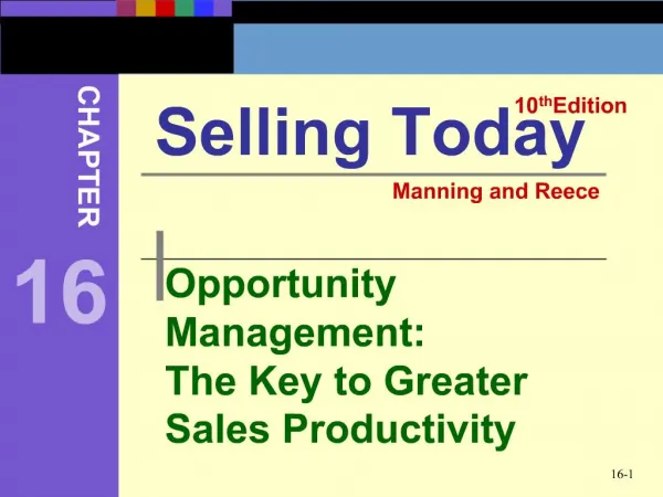Opportunity Management: The Key to Greater Sales Productivity