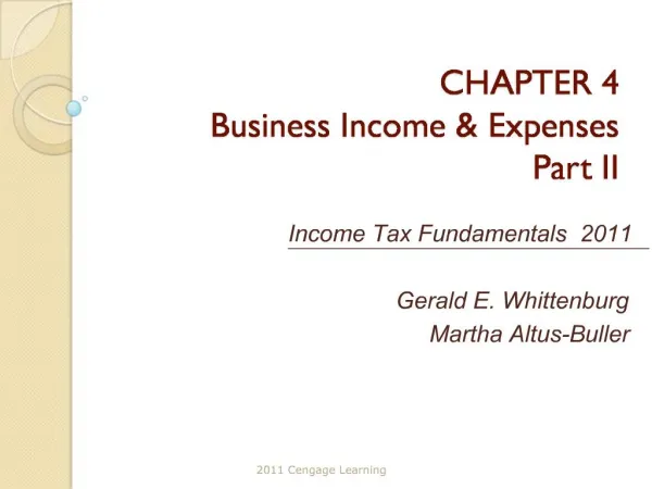 CHAPTER 4 Business Income Expenses Part II