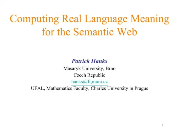 Computing Real Language Meaning for the Semantic Web