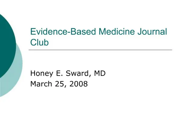 Evidence-Based Medicine Journal Club