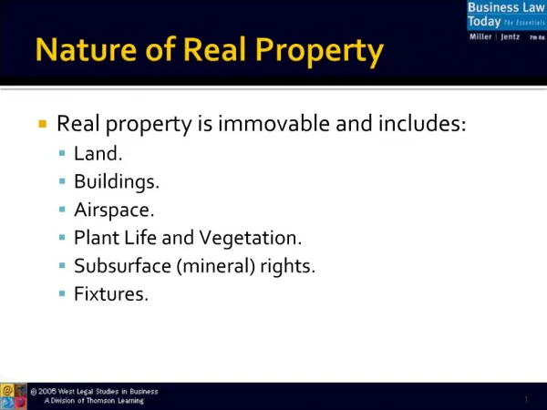 Nature of Real Property
