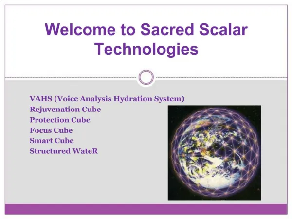 Welcome to Sacred Scalar Technologies