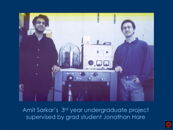 Amit Sarkar’s 3 rd year undergraduate project supervised by grad student Jonathan Hare