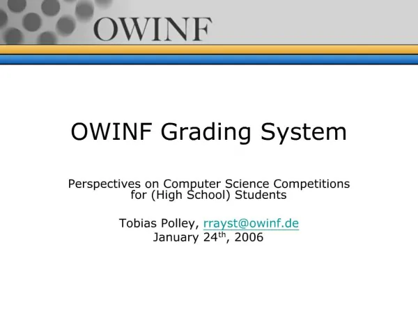 OWINF Grading System