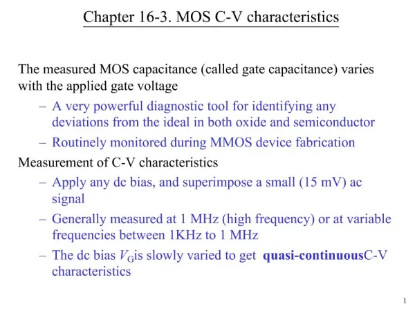 Chapter 16-3. MOS C-V characteristics