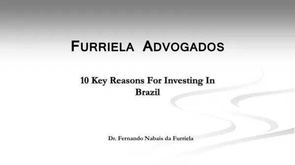 10 Key Reasons For Investing In Brazil