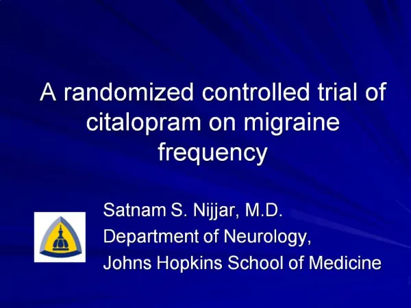 A randomized controlled trial of citalopram on migraine frequency