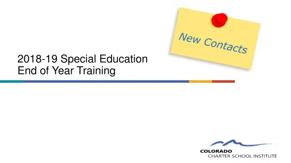 2018-19 Special Education End of Year Training