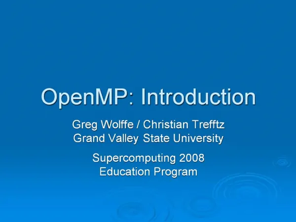 OpenMP: Introduction