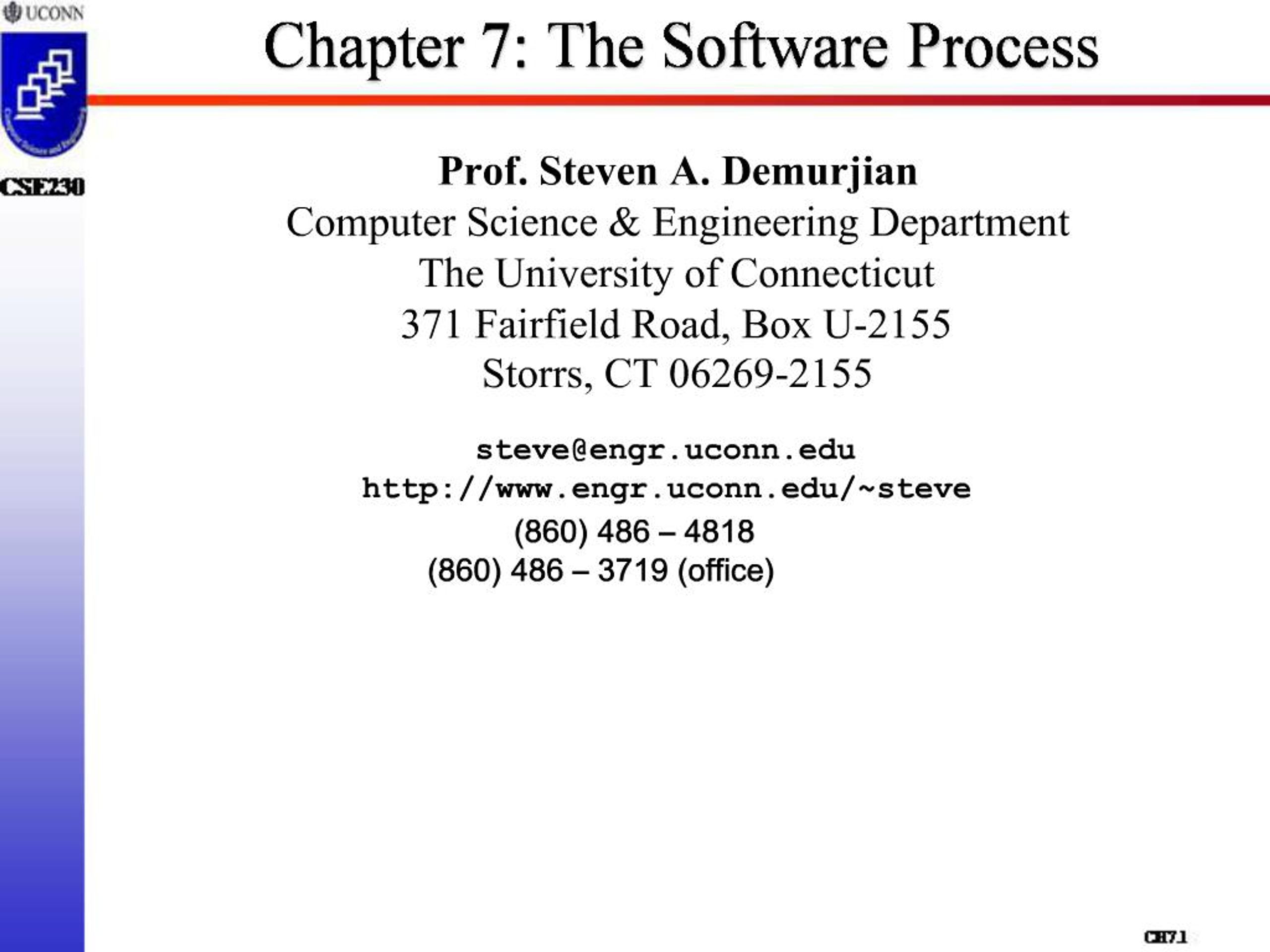 PPT - Chapter 7: Understanding the Software Process in Software ...