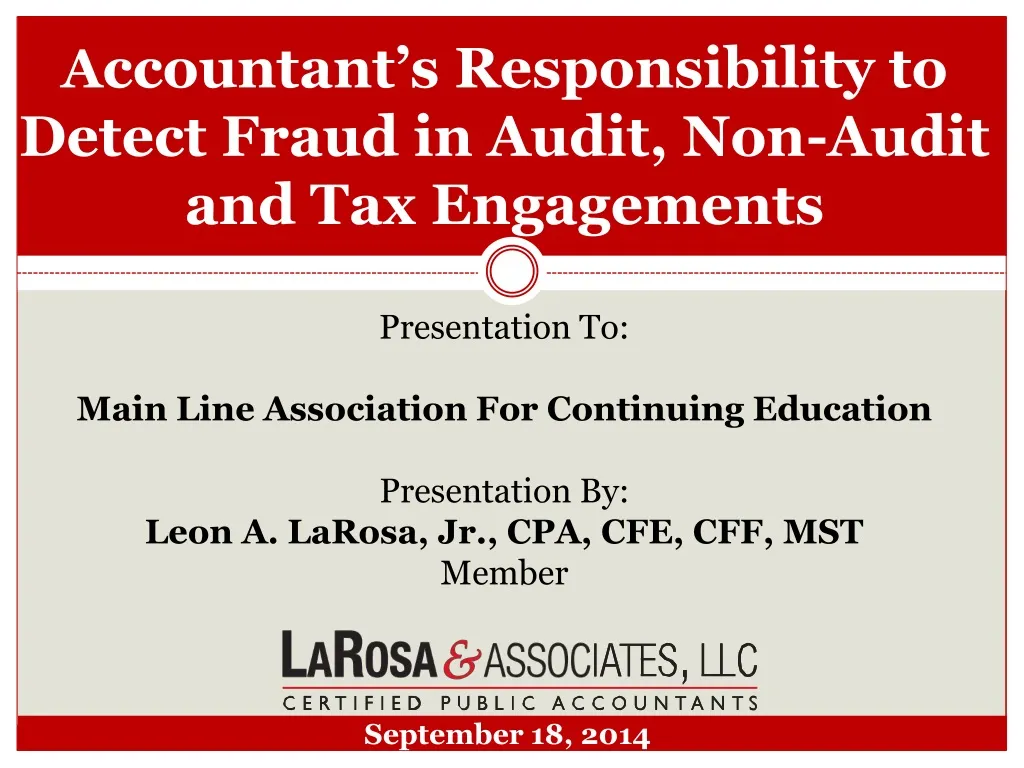 a ccountant s responsibility to detect fraud