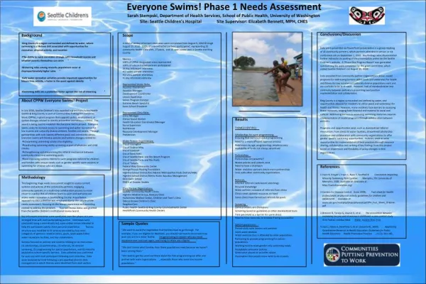 Everyone Swims Phase 1 Needs Assessment Sarah Stempski, Department of Health Services, School of Public Health, Universi
