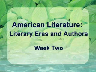 American Literature: - slide 1