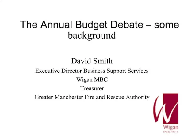 The Annual Budget Debate some background