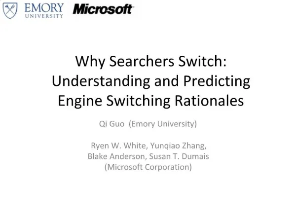 Why Searchers Switch: Understanding and Predicting Engine Switching Rationales