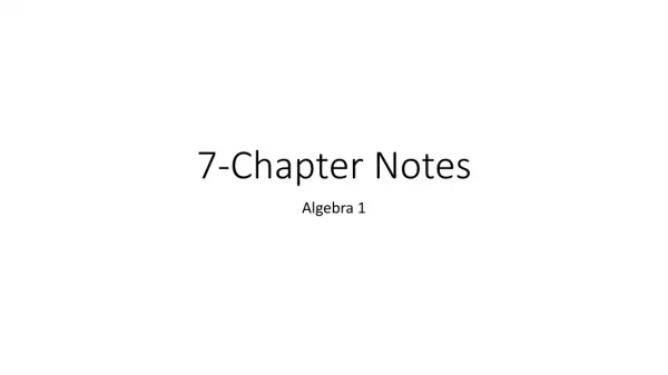 7-Chapter Notes