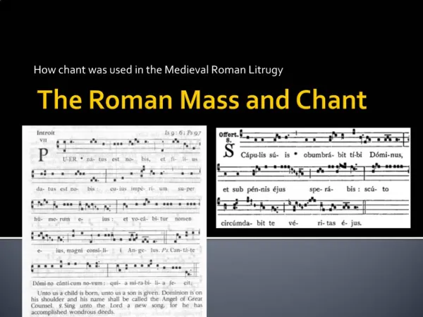 The Roman Mass and Chant