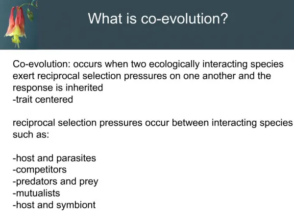 What is co-evolution