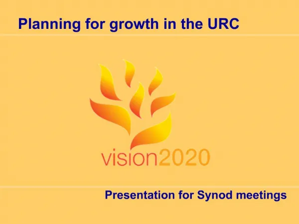 Planning for growth in the URC