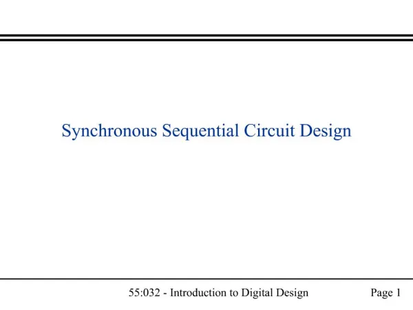 Synchronous Sequential Circuit Design