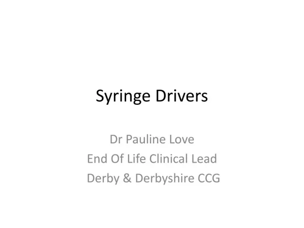 Syringe Drivers