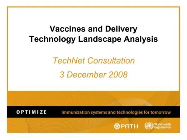Vaccines and Delivery Technology Landscape Analysis