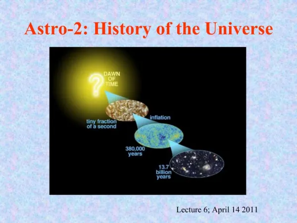 Lecture 6; April 14 2011