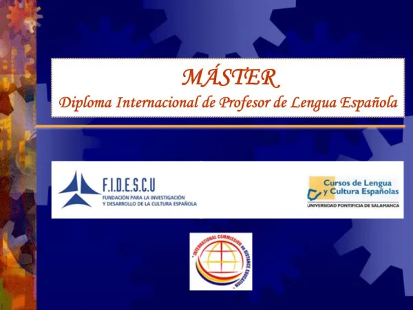 M STER Diploma Internacional de Profesor de Lengua Espa ola