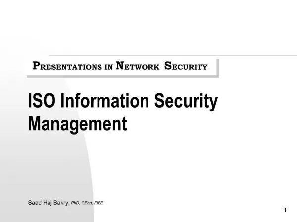 ISO Information Security Management
