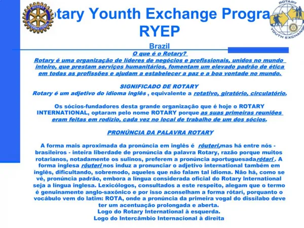 Rotary Younth Exchange Program RYEP Brazil